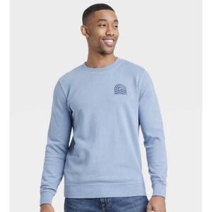 Goodfellow & Co Long Sleeve Blue Pullover Shirt-Waves-Size Small NWT